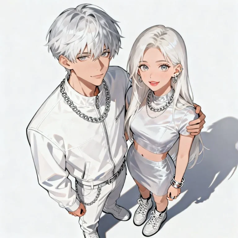 Aesthetic couple anime PFP with nostalgic still-frame mood and pastel tones