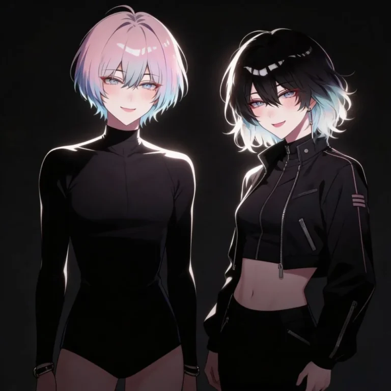 Edgy dark couple anime PFP with moody lighting and strong impression