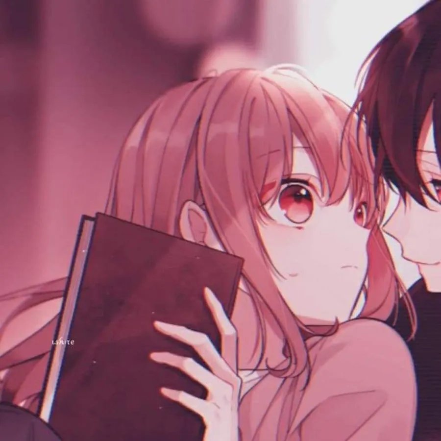 Matching couple anime PFP with intentional color and mood harmony