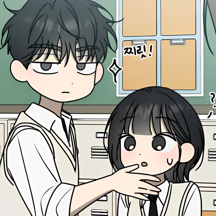 Classic anime couple boy and girl PFP with contrasting character designs