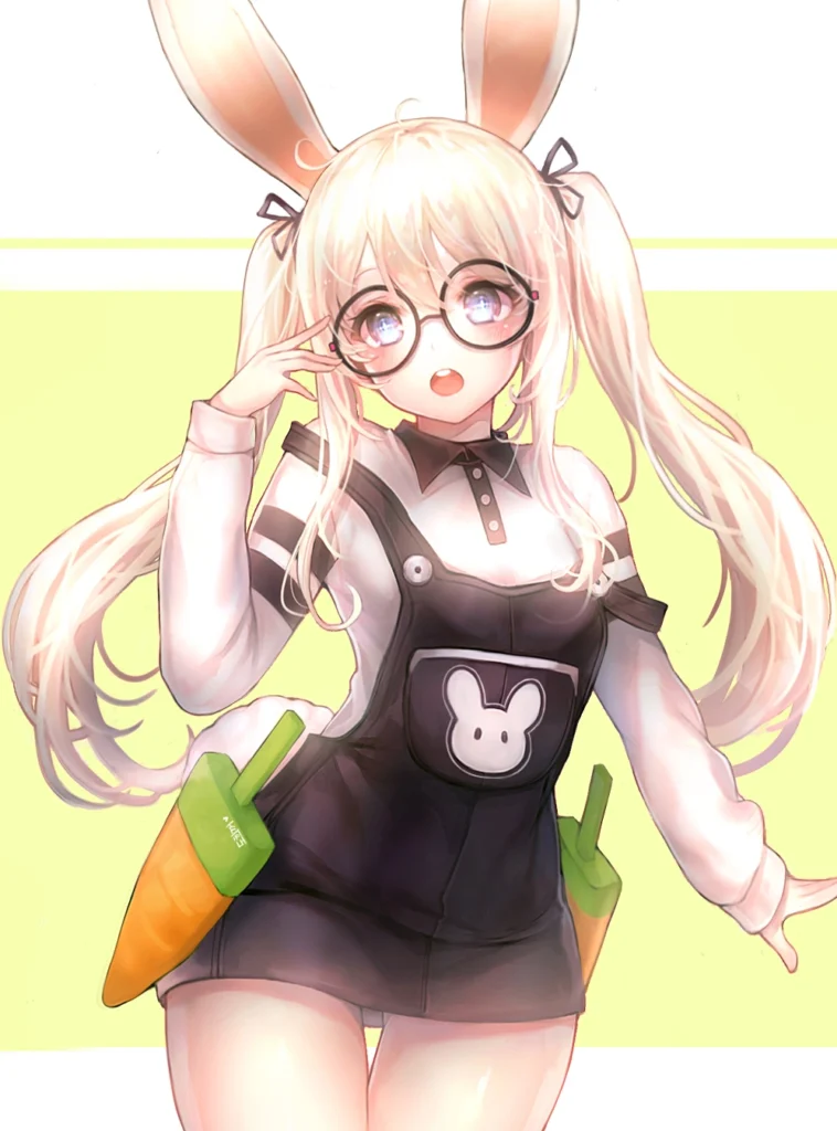Anime bunny girl avatar with sparkle accents and tight emotional framing