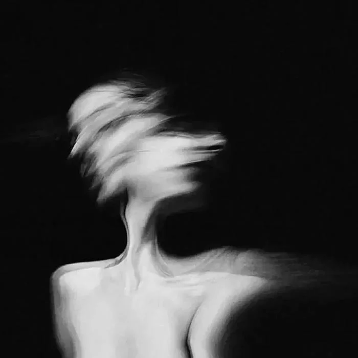 Cute anime girl PFP black and white with cinematic expression and clean composition