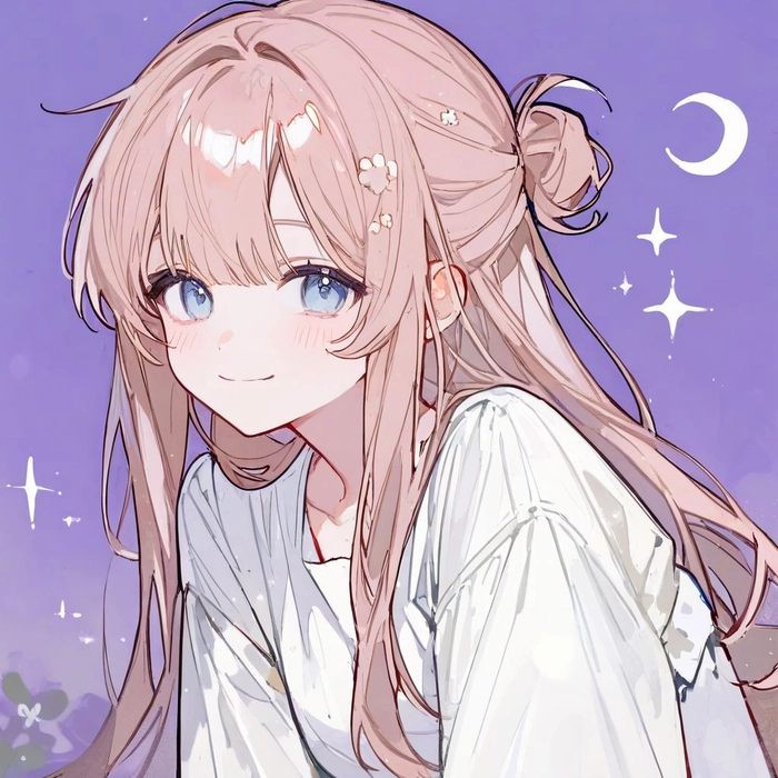 Cute anime girl PFP with soft smile and rounded features
