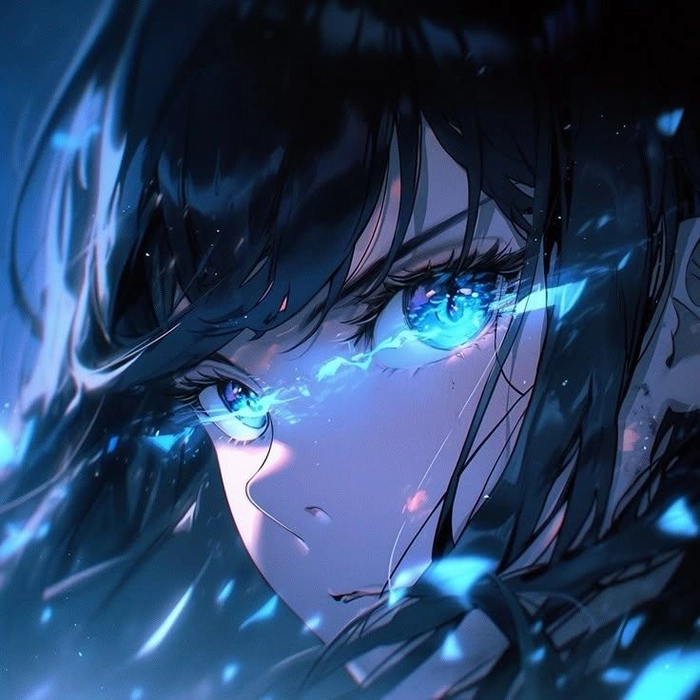 Cute blue PFP for boy with soft masculine styling and calm cool tones
