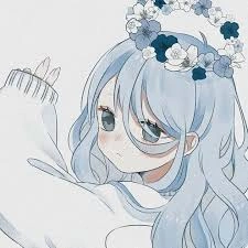 Girl cute blue profile picture with soft blue tones and approachable sweet expression