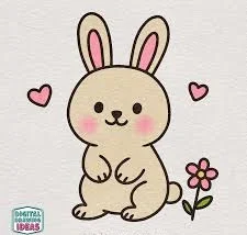 Hand-drawn bunny PFP with visible sketch texture and warm pencil tones