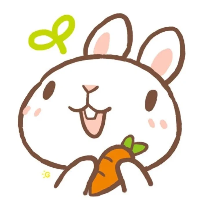 Cozy hand-illustrated bunny PFP with asymmetric charm and personal character