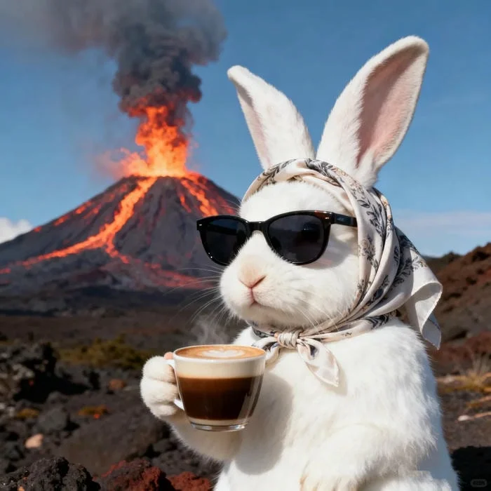 Discord-optimized cute bunny PFP with high contrast and legible face detail