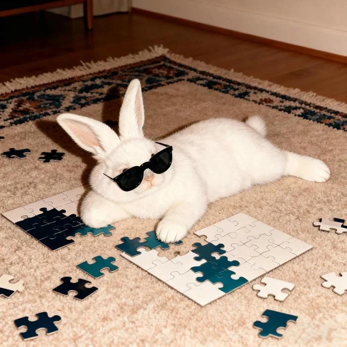 Cute bunny Discord avatar designed for dark mode legibility and circular crops