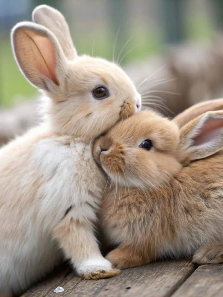 Coordinated best friend bunny avatars with shared framing and subtle individual differences