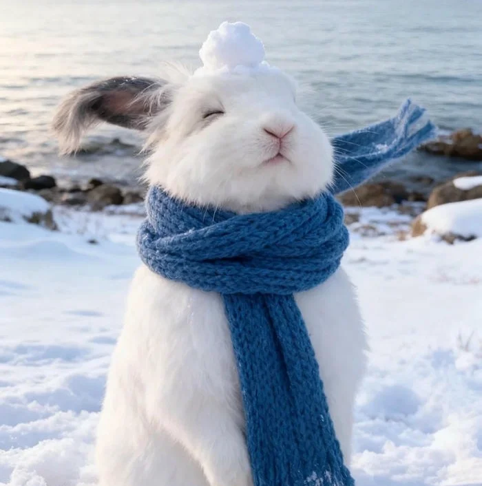 Pinterest-style bunny PFP with pastel gradient and sparkle accents