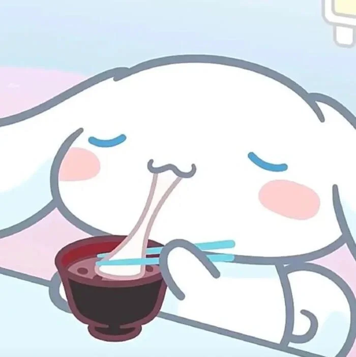 Anime-style Cinnamoroll girl with big eyes and soft pastel outfit