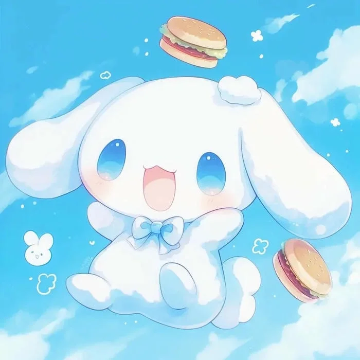 Cute Cinnamoroll girl version with bow and soft pastel styling