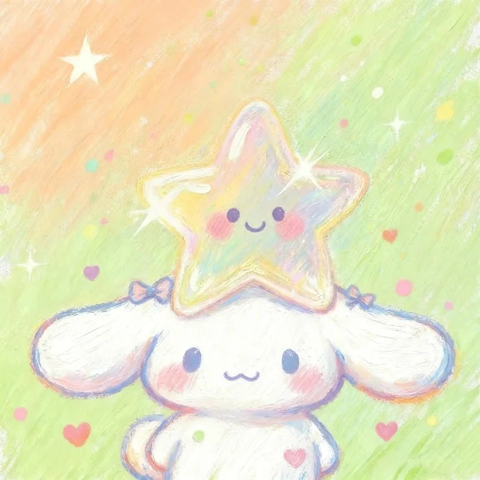 Dreamy Cinnamoroll aesthetic edit with light leak and pastel haze