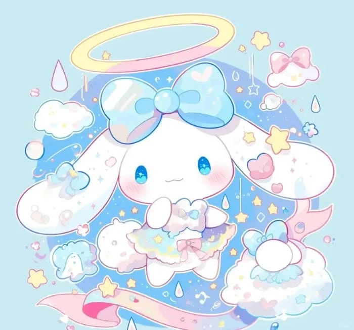 Close-crop cute Cinnamoroll PFP girl portrait with blush and soft lighting