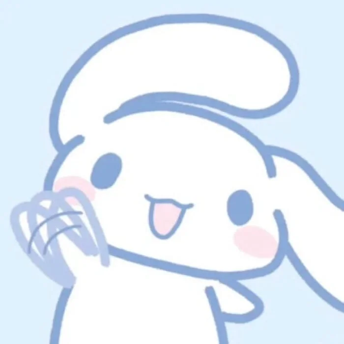 Dreamy Cinnamoroll wallpaper with soft blue gradient and stars