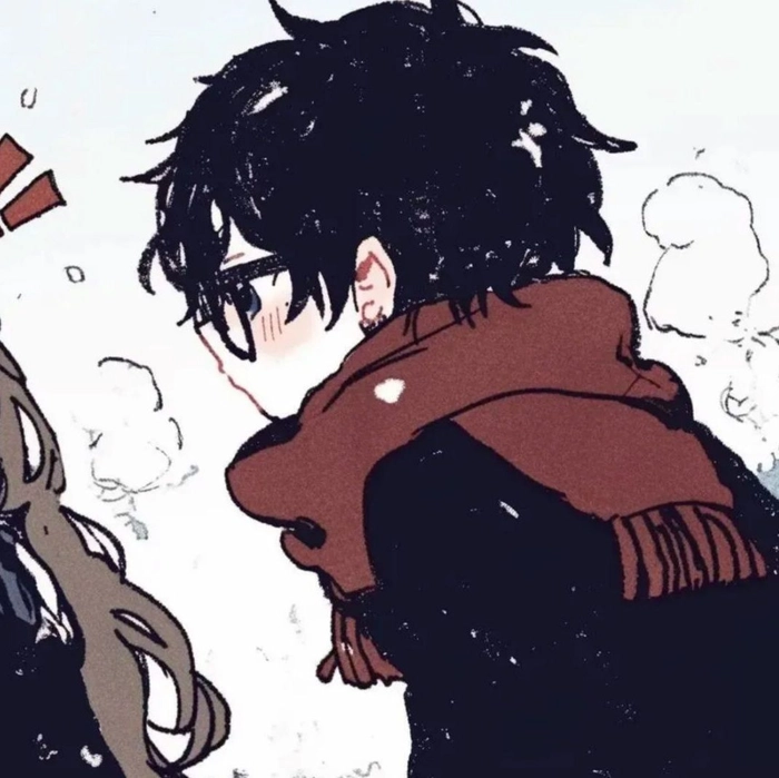 Sweet anime couple picture with soft pastel tones and lively character interaction