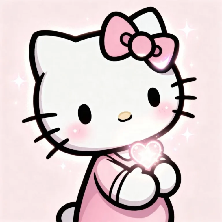 Hello Kitty cute PFP pastel decorative elements