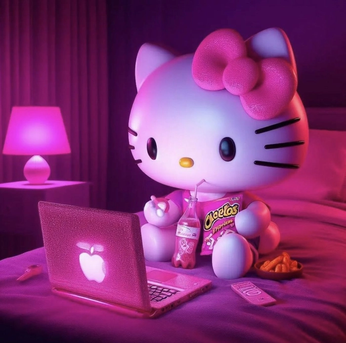 Cute Hello Kitty PFP soft pastel aesthetic