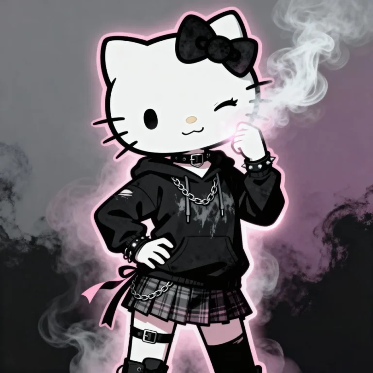 Hello Kitty Black Girl PFP melanin palette kawaii