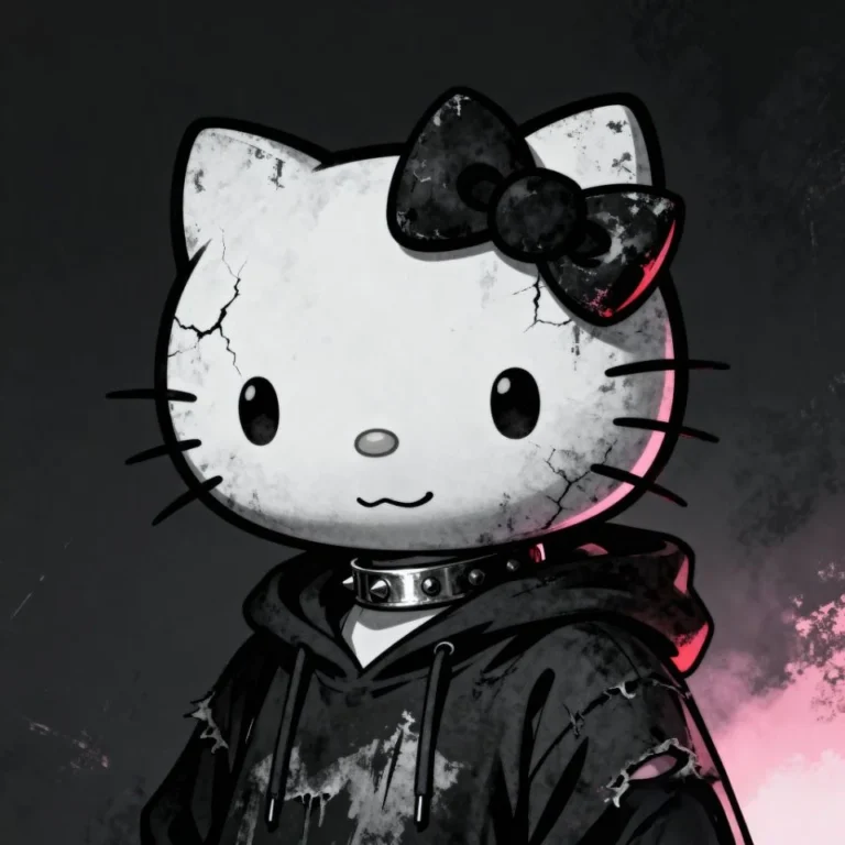Hello Kitty inclusive PFP design braids pastel