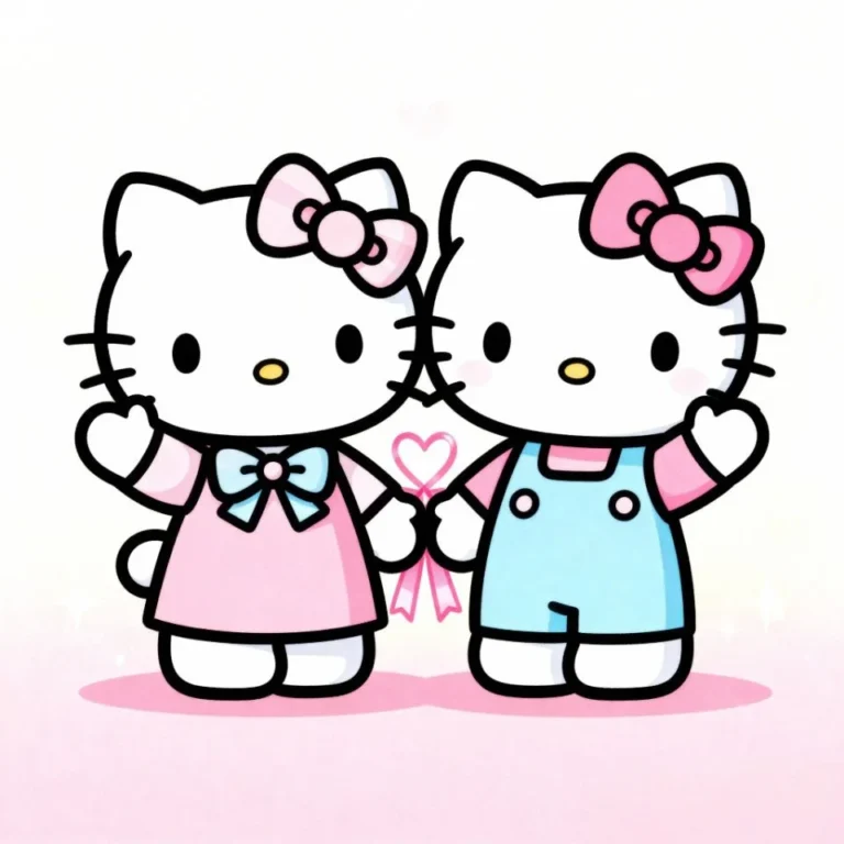 Hello Kitty matching profile picture heart split design