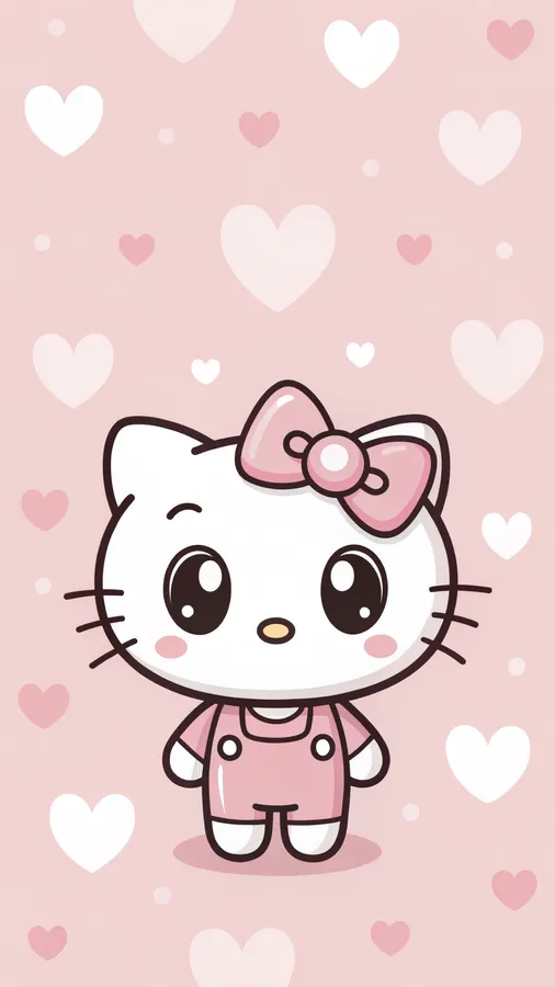 Hello Kitty PFP pink with sparkle hearts