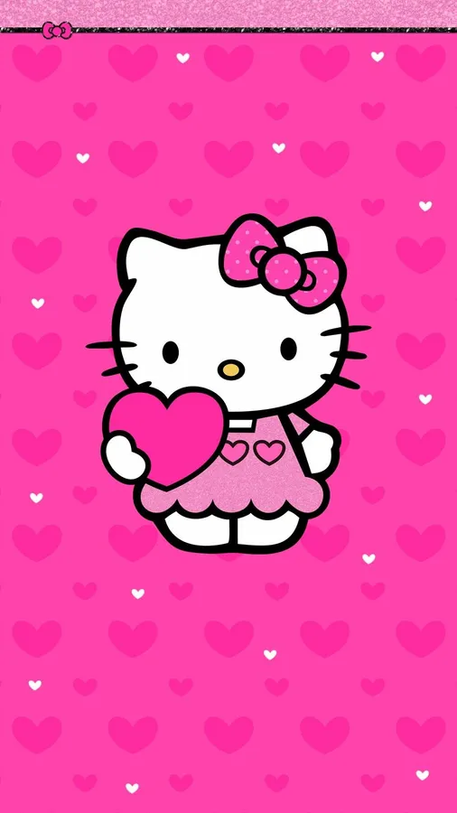 Hello Kitty cute pink avatar with pastel gradient