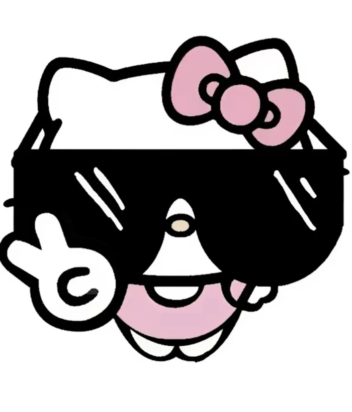 Hello Kitty glasses PFP pastel oversized frames