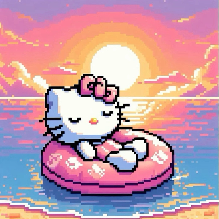 Hello Kitty wallpaper style profile picture full illustration