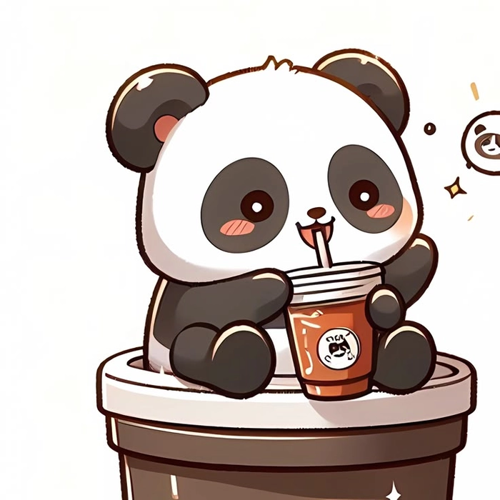 Adorable panda display picture with warm pastel background for Instagram