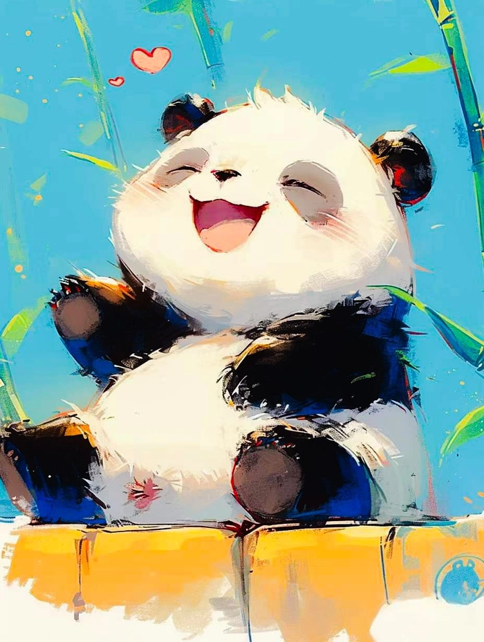 Smiling panda DP with warm highlight tones for Instagram profile