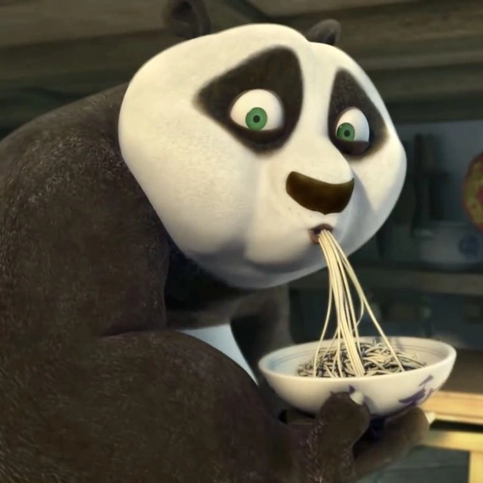 Adorable cute panda profile picture waving with bright background