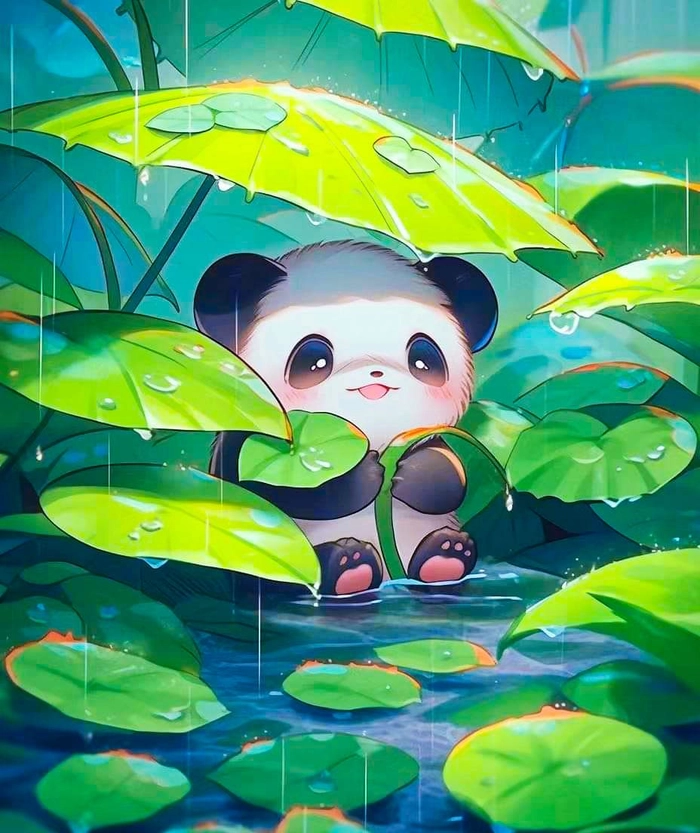 Funny cute panda PFP making an expressive face on white background