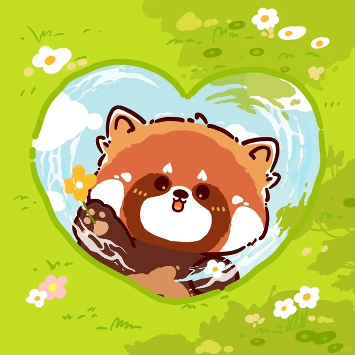 Cute panda avatar with rounded features and joyful pose