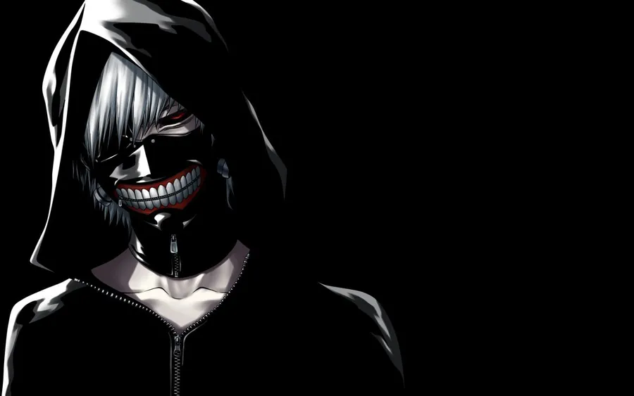 Cute PFP black anime with glowing highlights against dark background