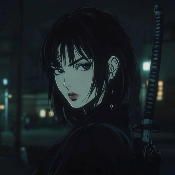 Cute PFP black girl with expressive anime eyes and soft lighting
