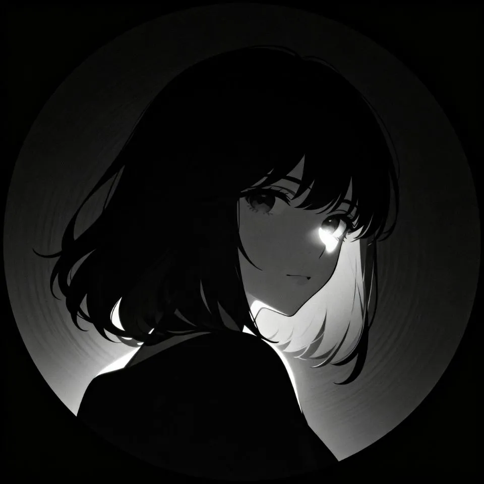 Cute PFP black girl aesthetic with glowing accents and expressive eyes