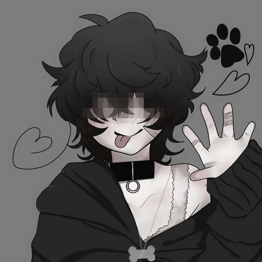 Cute PFP black hair featuring shine effect and stylized dark hairstyle