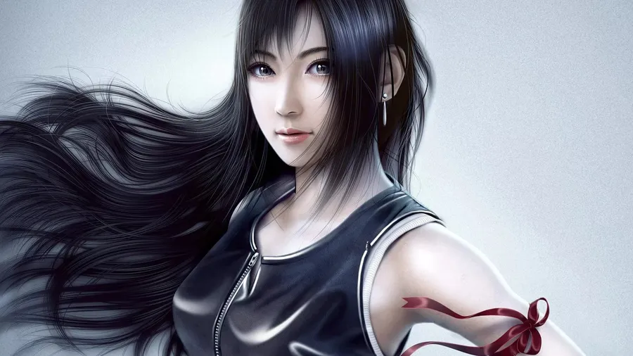 Cute PFP black hair girl with elegant expression and dark aesthetic mood
