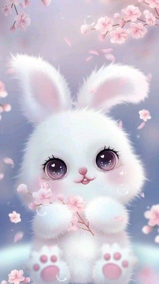 Nostalgic cartoon bunny profile picture with rounded shapes and bright fills