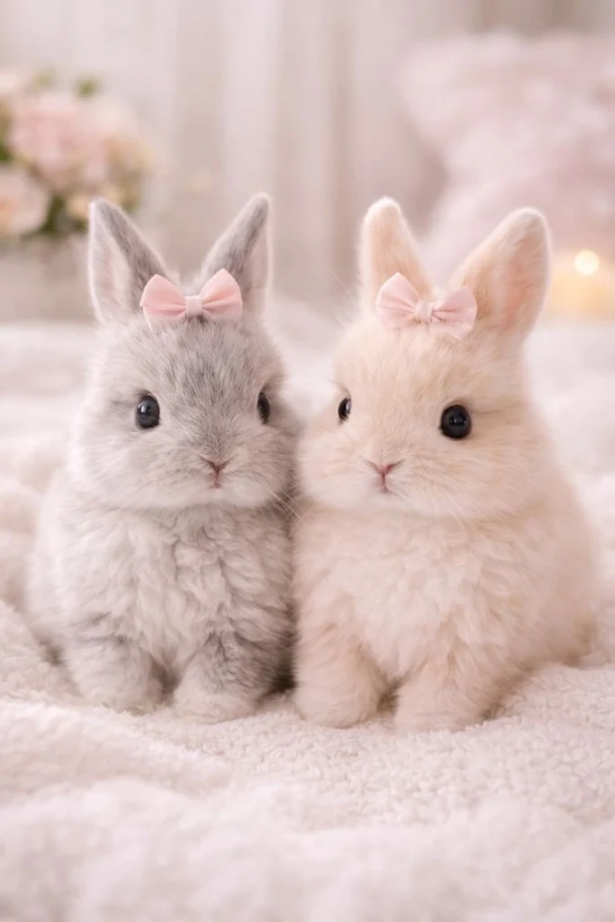 Dreamy soft vibe bunny avatar with diffused edges and muted soothing palette