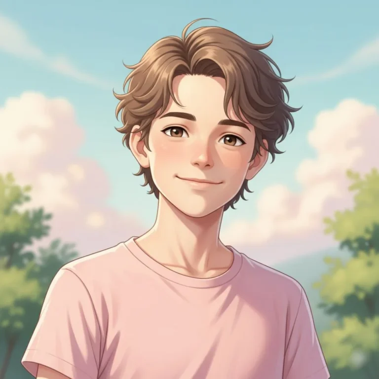 Cute boy PFP with headphones cartoon illustration