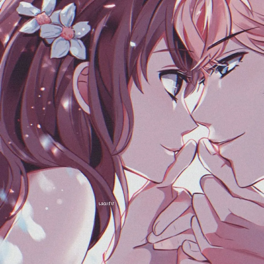 Romantic couple cute PFP with soft pastel matching set