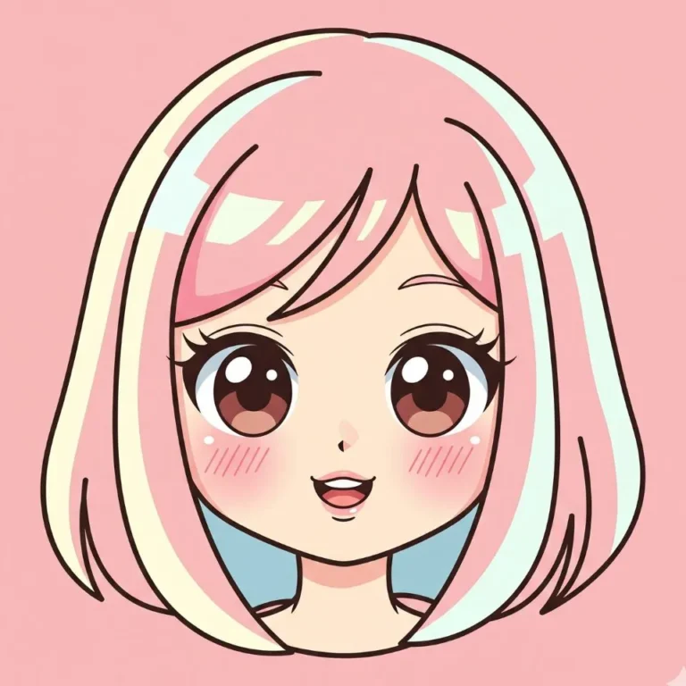 Girl cartoon cute PFP with bow accessory illustration