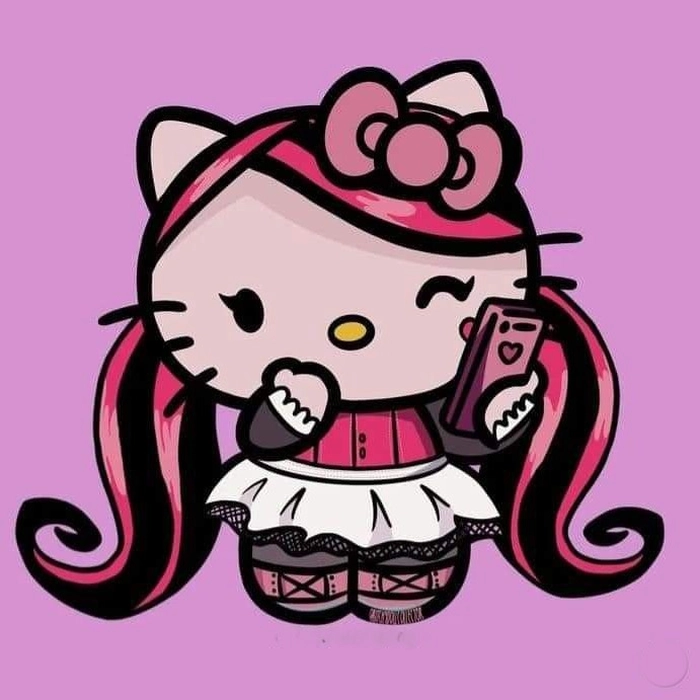 Cute minimal PFP Hello Kitty clean background