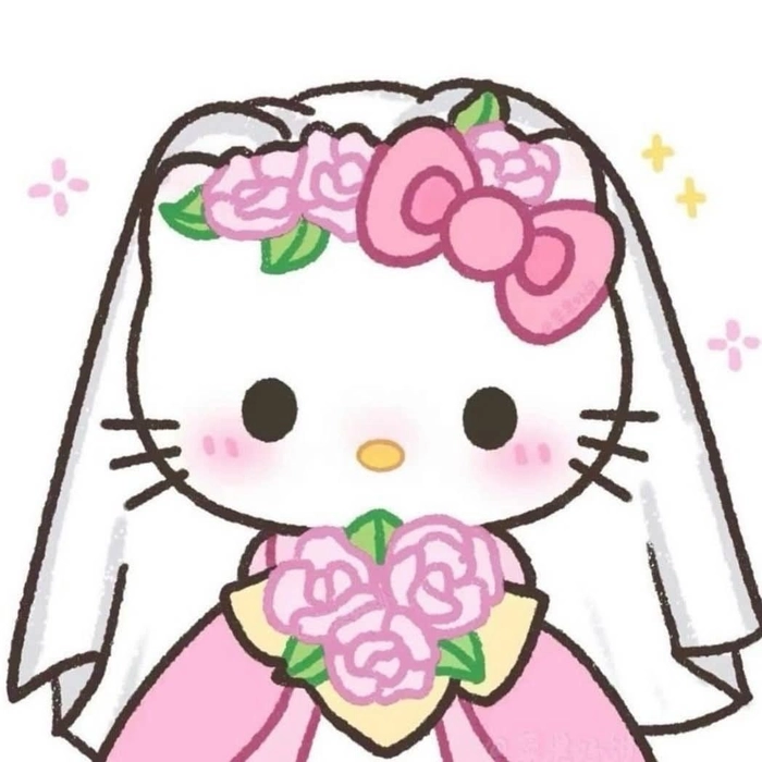 Hello Kitty minimal profile picture simple pastel