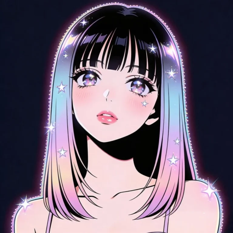 Cute Discord PFP with anime character in dark mode