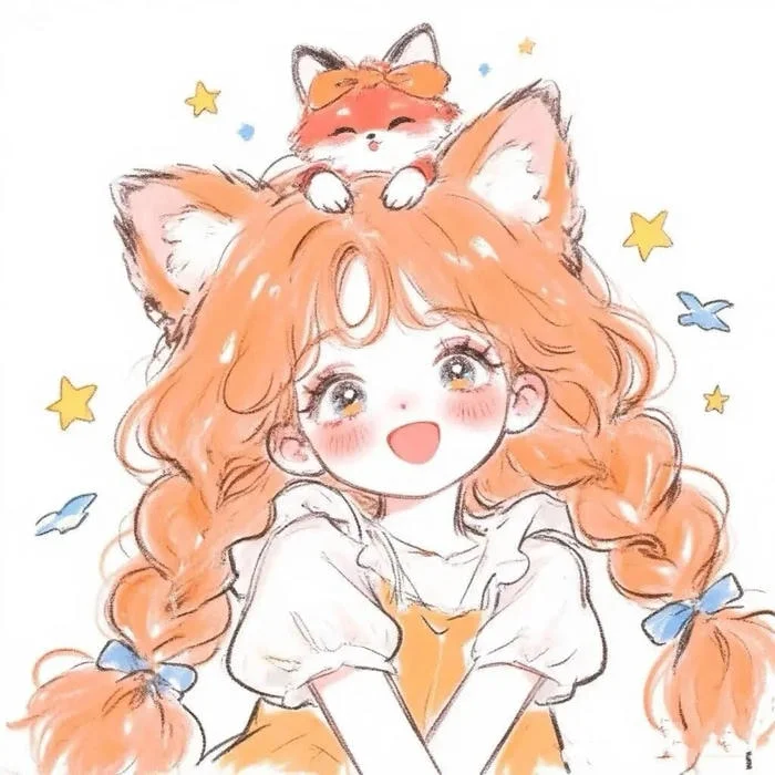 Cute Pinterest girl PFP with soft pastel portrait