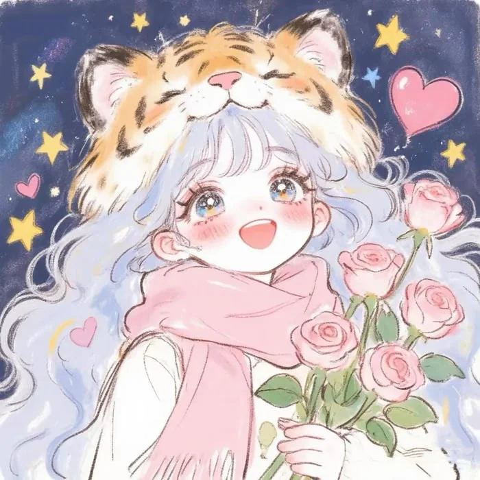 Dreamy cute girl PFP for Pinterest with warm highlights